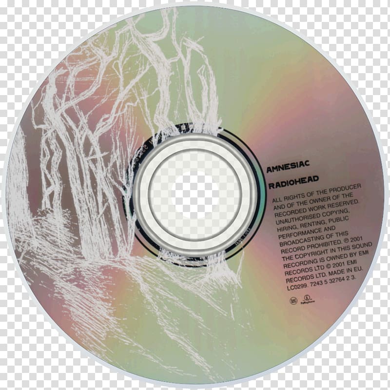 Compact disc Amnesiac Music Radiohead, Radiohead transparent background PNG clipart