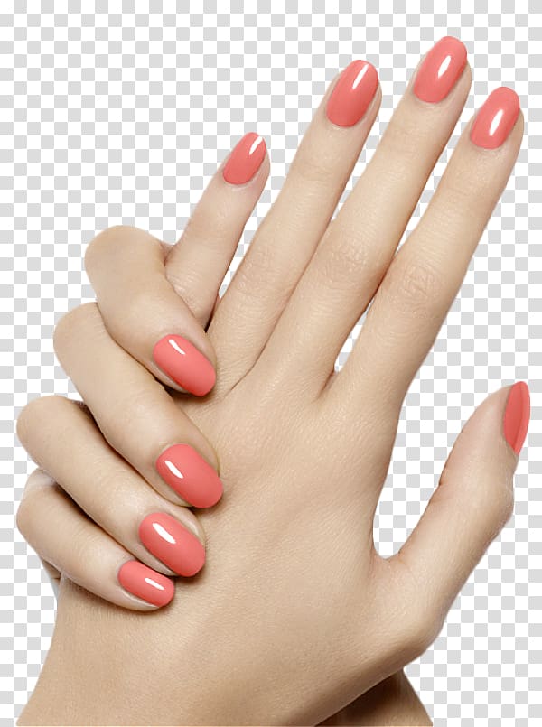woman's hand with pink manicure, Nail polish Manicure Artificial nails Beauty Parlour, Nail showcase the prototype hands transparent background PNG clipart