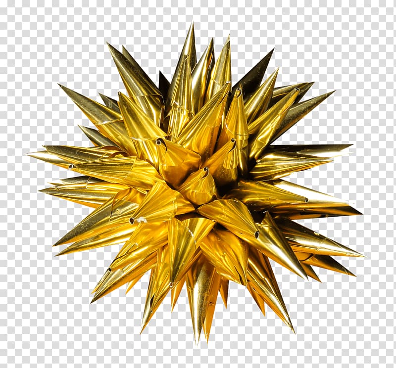 gold ornament, Christmas Decoration Spiky Star transparent background PNG clipart