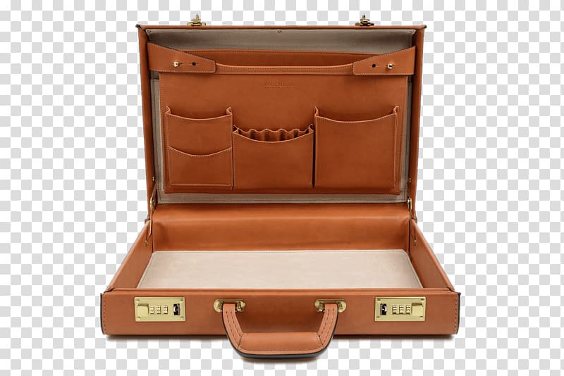 brown and white suitcase illustration, Open Leather Briefcase transparent background PNG clipart