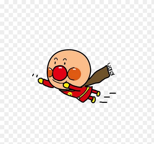Flight Anpanman, Fly up the bread of Superman transparent background PNG clipart