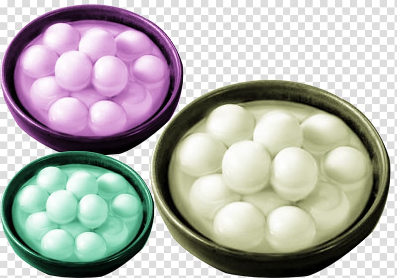 Tangyuan Wonton Chinese New Year Traditional Chinese holidays Dumpling, Free bowl of rice balls to pull the material transparent background PNG clipart