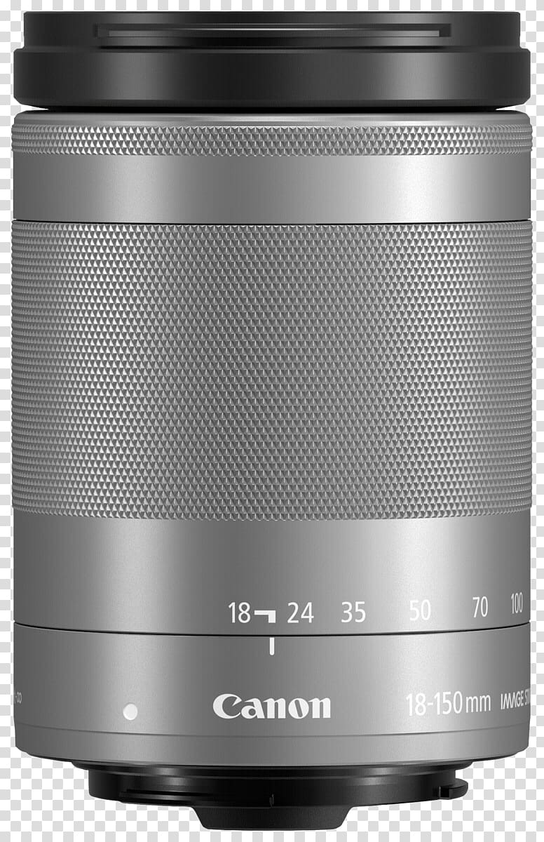 Canon EF lens mount Canon EOS M Canon EF-M 18–55mm lens Camera lens Canon EF-M 18-150mm f/3.5-6.3 IS STM Lens, camera lens transparent background PNG clipart