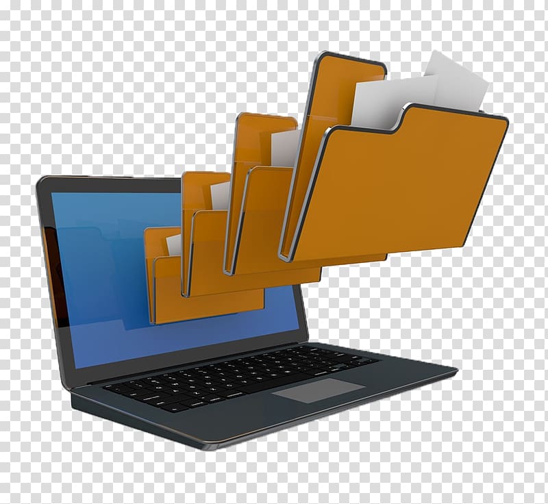 Laptop , Folder into the computer transparent background PNG clipart