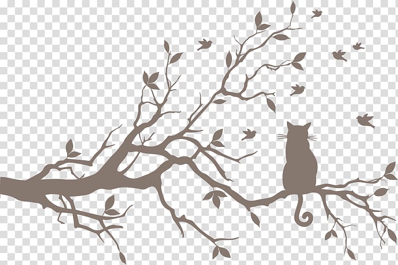 Lovebird Wall decal Cat, Bird transparent background PNG clipart