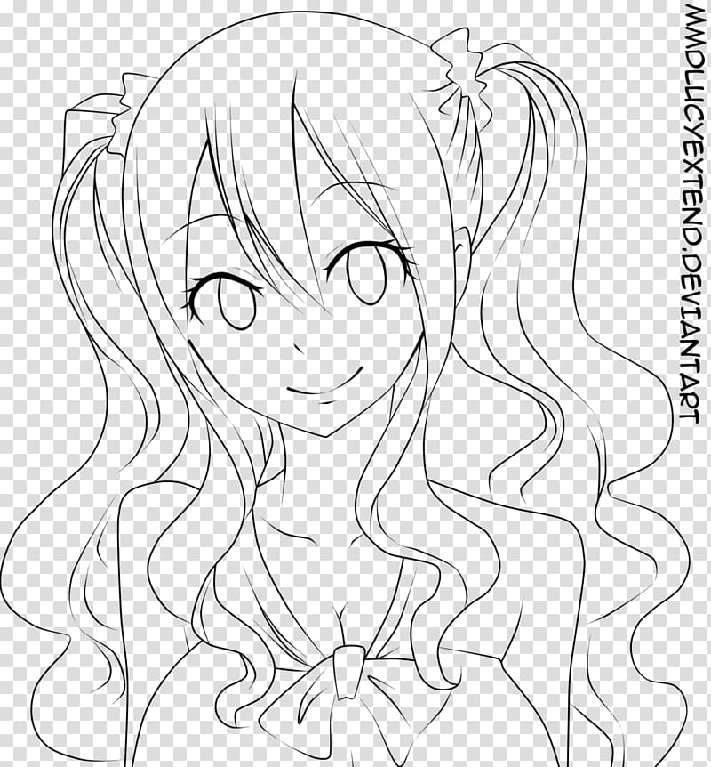 Line art Wendy Marvell Female Drawing Mirajane Strauss, fairy tail transparent background PNG clipart