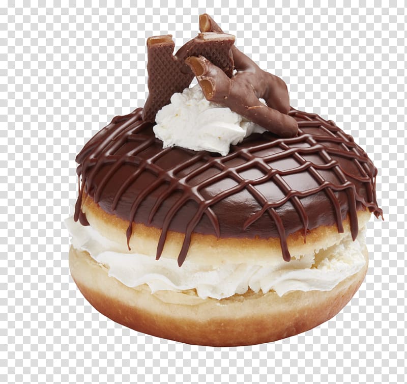 Cream Donuts Profiterole Frosting & Icing Torte, donut transparent background PNG clipart