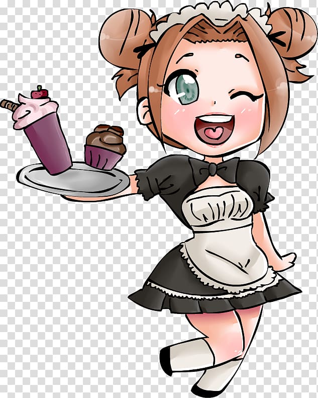 Chibi Manga Art Catgirl Maid, Chibi transparent background PNG clipart