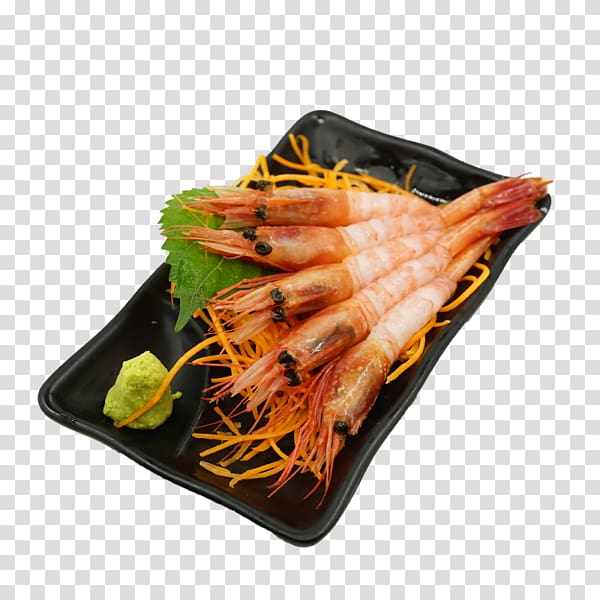 Sashimi Side dish Recipe Garnish Seafood, shrimp sashimi transparent background PNG clipart