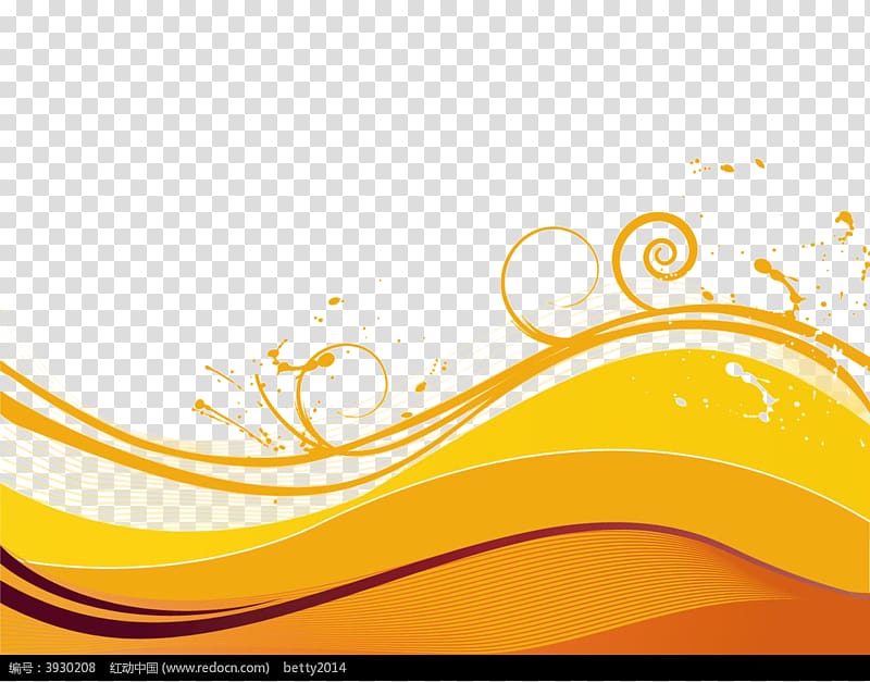 yellow illustration, Adobe Illustrator, Wave borders transparent background PNG clipart