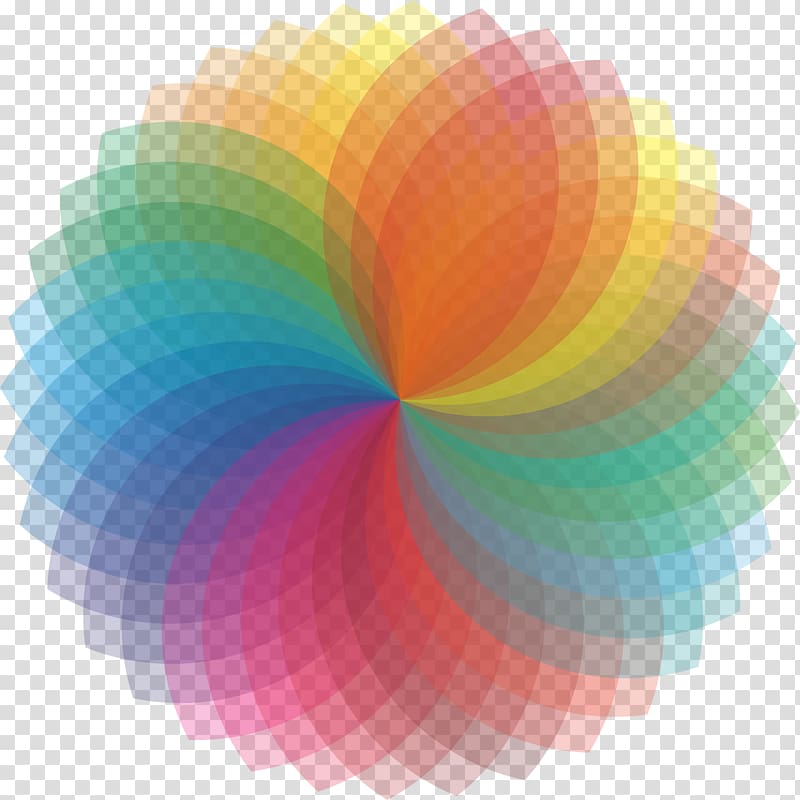 Spirograph Color Spiral Electromagnetic spectrum Geometry, colours transparent background PNG clipart