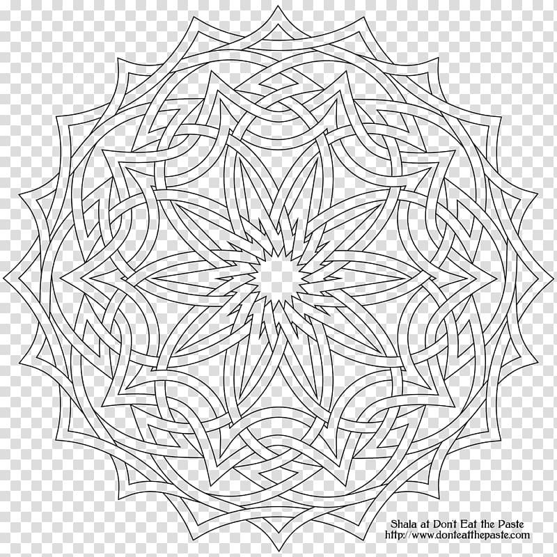 Sacred geometry Flower Coloring book Mandala, flower transparent background PNG clipart