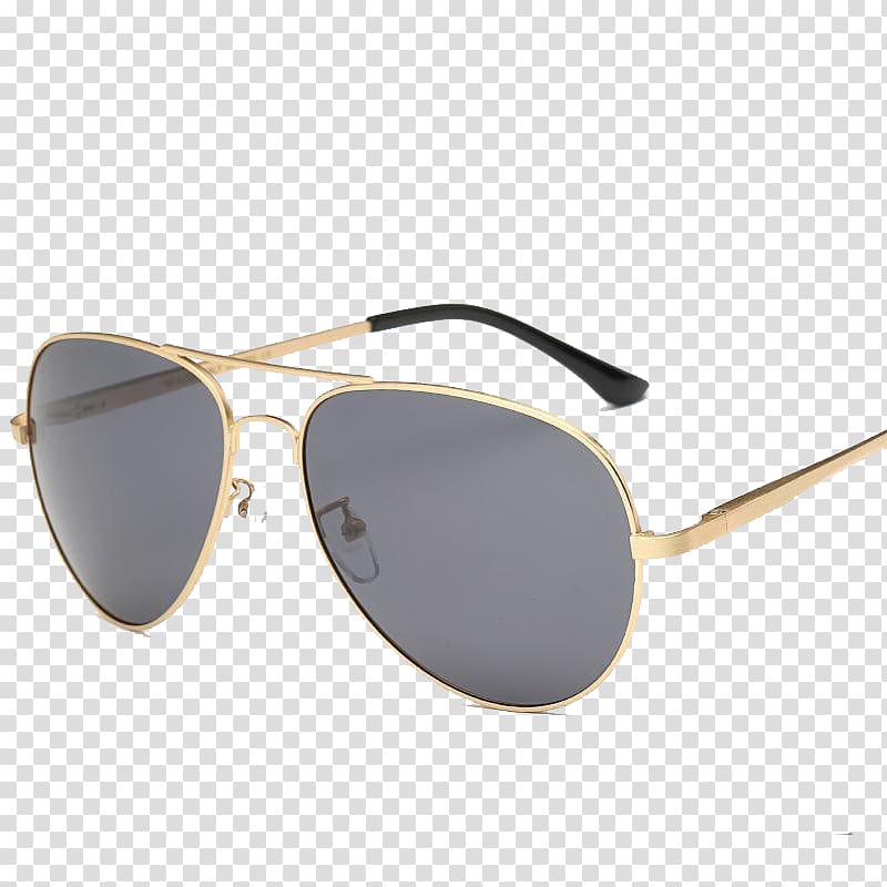 Sunglasses Metal Fashion accessory, Dark gray metal frame sunglasses transparent background PNG clipart