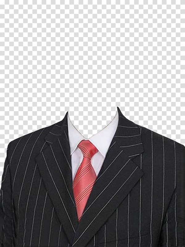 Suit Tuxedo Necktie, Black suit and red tie transparent background PNG clipart