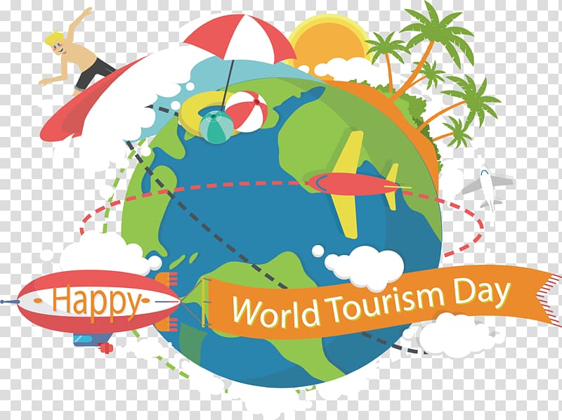 happy world tourism day illustration, World Tourism Day Travel Poster, Crazy travel posters transparent background PNG clipart