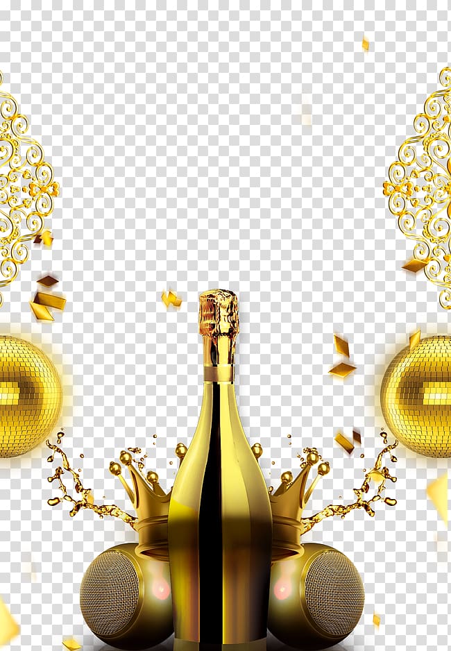 brown bottle , Champagne Gold, Champagne transparent background PNG clipart