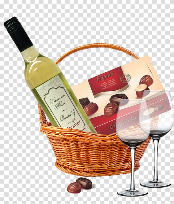Food Gift Baskets White wine Liqueur Hamper, wine transparent background PNG clipart