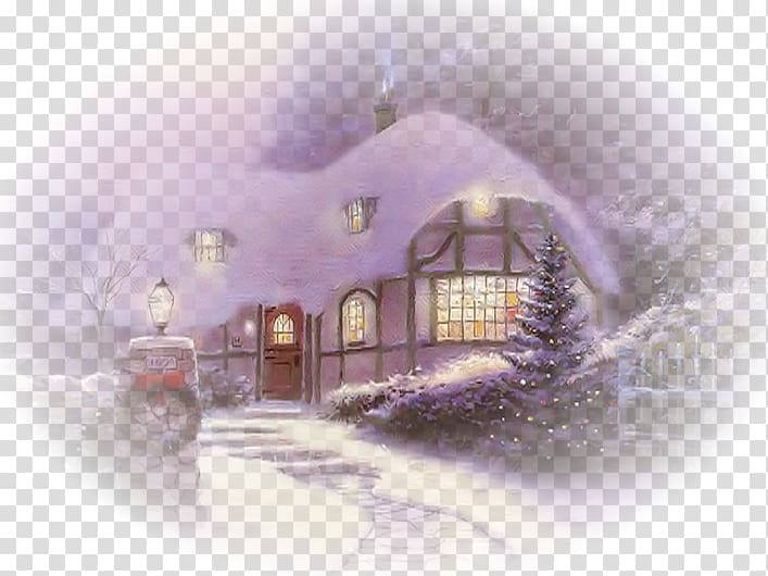 YouTube Christmas Painting Colors Art, christmas scene transparent background PNG clipart