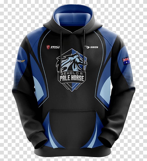 Electronic sports Hoodie T-shirt Video game Jersey, pale horses transparent background PNG clipart