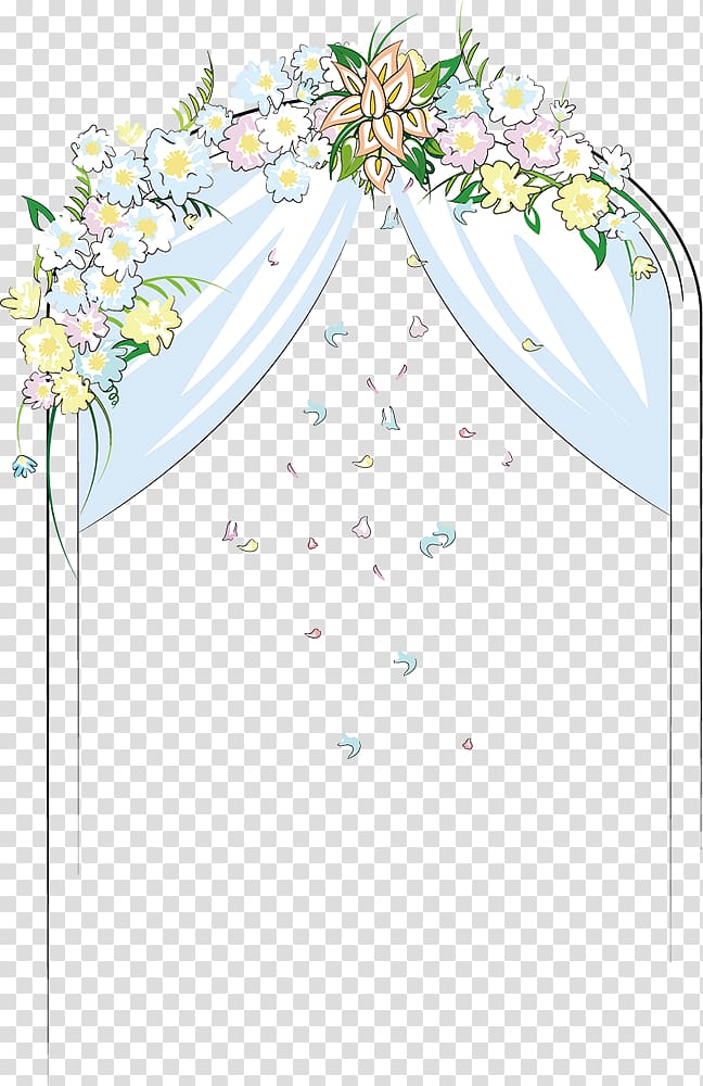 white and yellow floral arch illustration, Arch Wedding , Cartoon wedding arch bridge transparent background PNG clipart