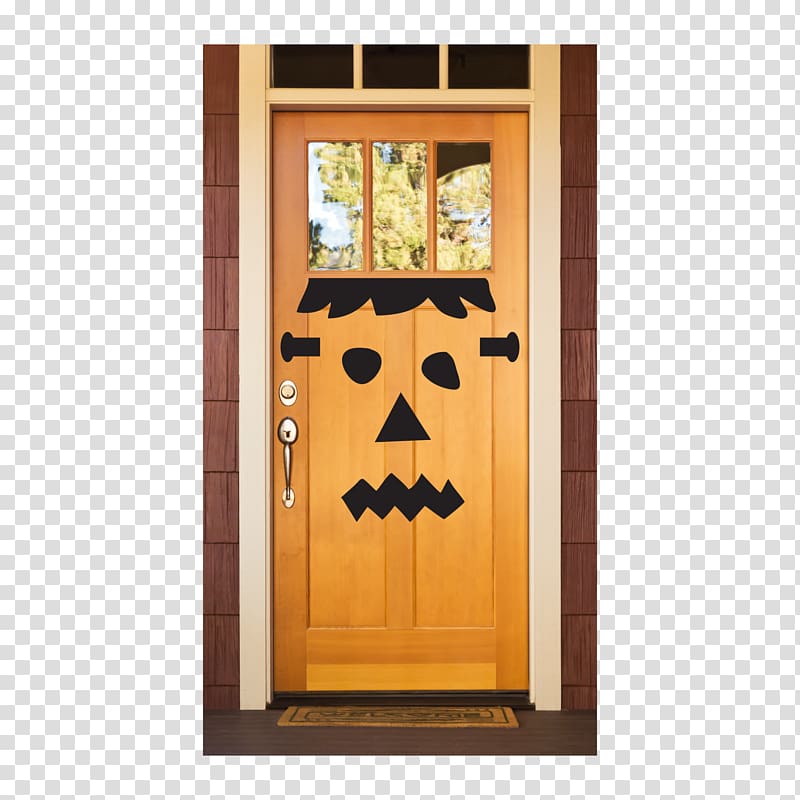 Jack-o\'-lantern Door Pumpkin Decal Wall, stickers door together transparent background PNG clipart