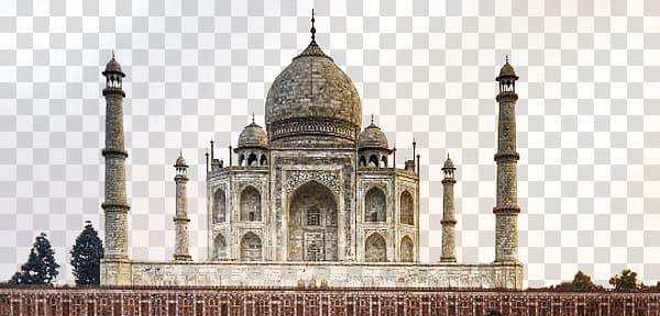 beige concrete castle under blue sky at daytime, Taj Mahal Illustration transparent background PNG clipart