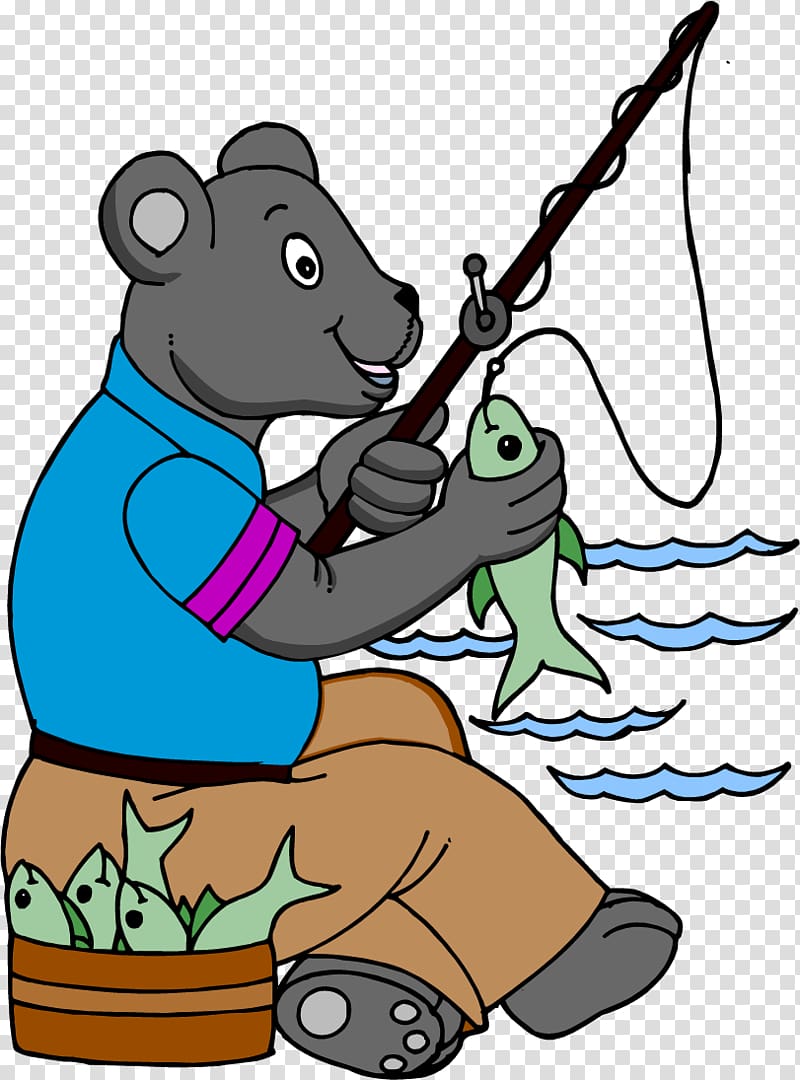 Bear Fishing Cartoon Angling , Bear Fishing transparent background PNG clipart