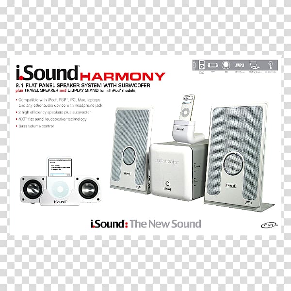 Computer speakers Loudspeaker Isound dreamGEAR I.sound Harmony Ipod Psp PC Mac Portable Speaker System W/Subwoofer DGUN-945, Pk Sound transparent background PNG clipart