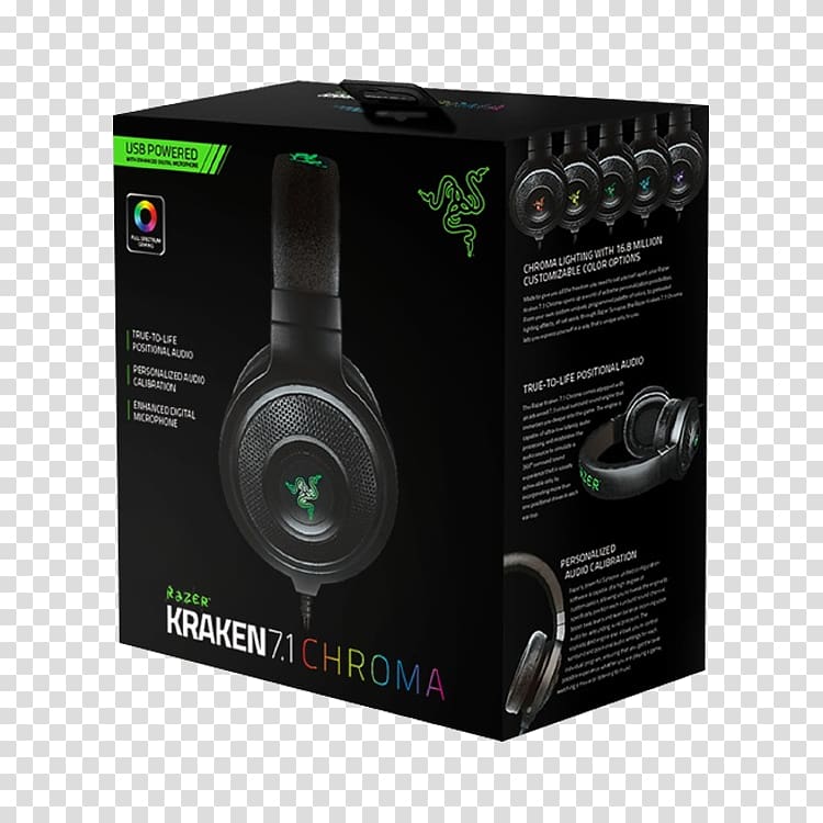 Razer Kraken 7.1 Chroma Headset Headphones Microphone Razer Inc., headphones transparent background PNG clipart