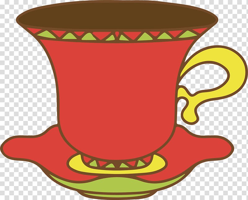 Coffee cup Teacup , hand-painted red tea cup transparent background PNG clipart