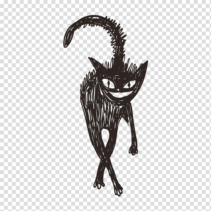 Black cat Dog, Cartoon little black cat transparent background PNG clipart