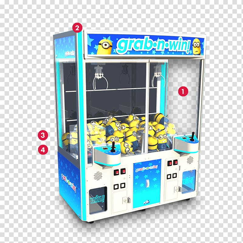 Slot machine Claw crane Arcade game, win in action transparent background PNG clipart