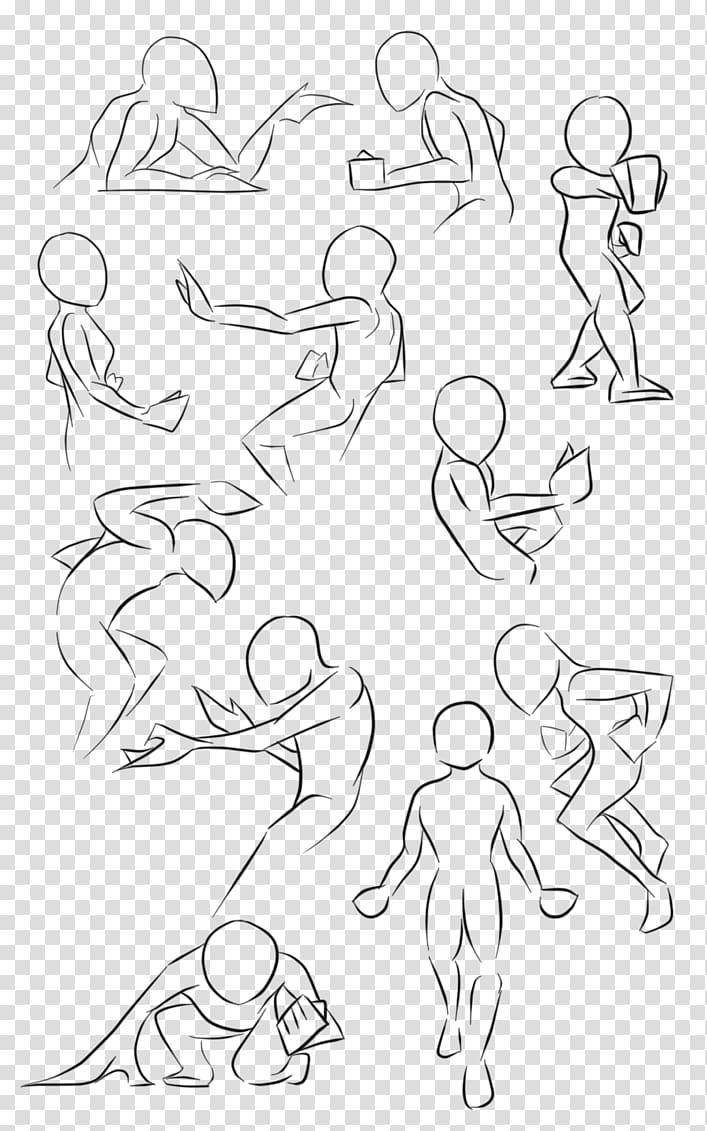 Drawing Line art Visual arts Sketch, poses transparent background PNG clipart