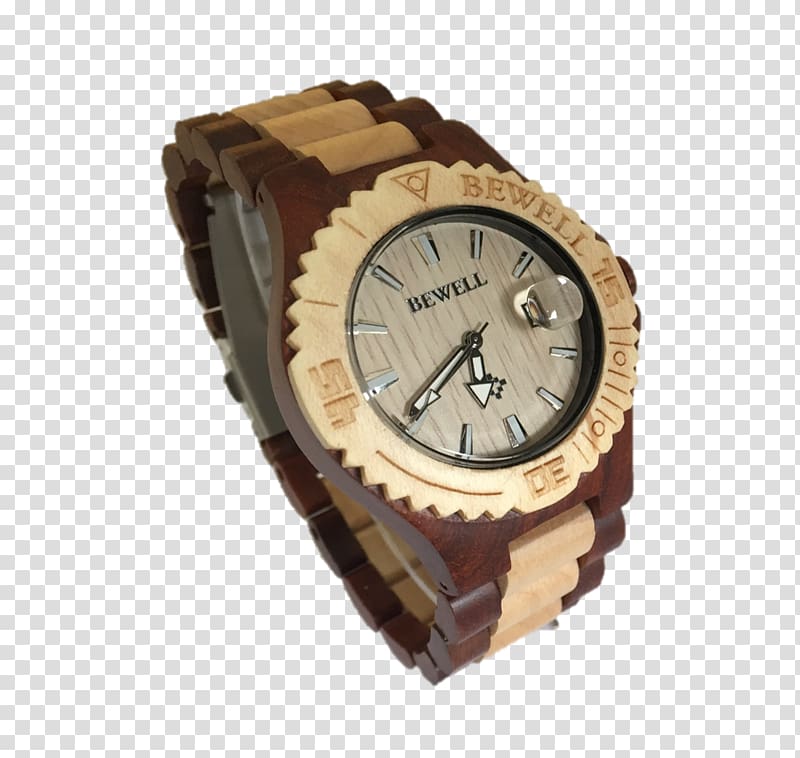 Watch strap Wood Clock, watch transparent background PNG clipart