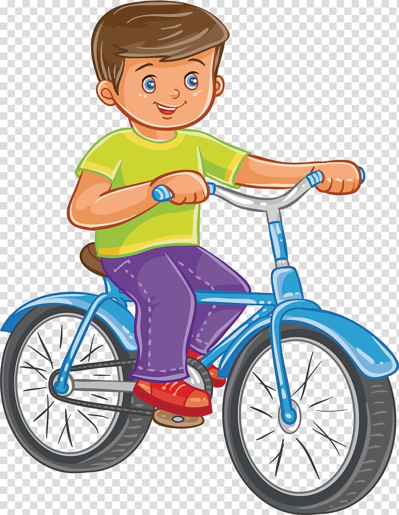 Bicycle Cycling Cartoon, Blue bike transparent background PNG clipart