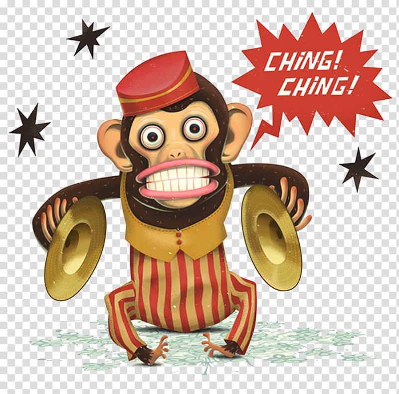 Cymbal-banging monkey toy Gorilla Dance, Monkey face transparent background PNG clipart