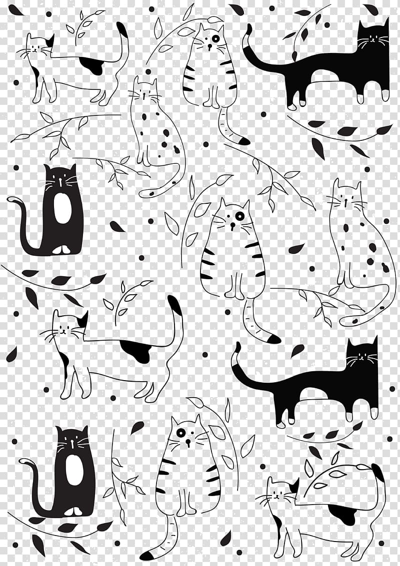 cat , Cat Goruh, Kerman Euclidean Icon, Black and white cat transparent background PNG clipart