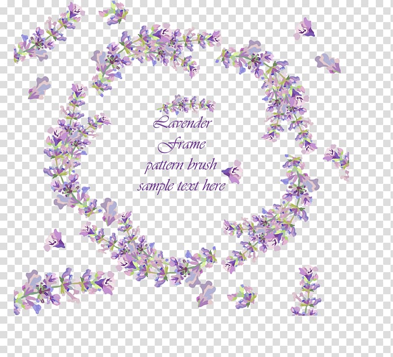 lavender floral frame artwork, Lavender Euclidean Flower, Romantic lavender wreath transparent background PNG clipart