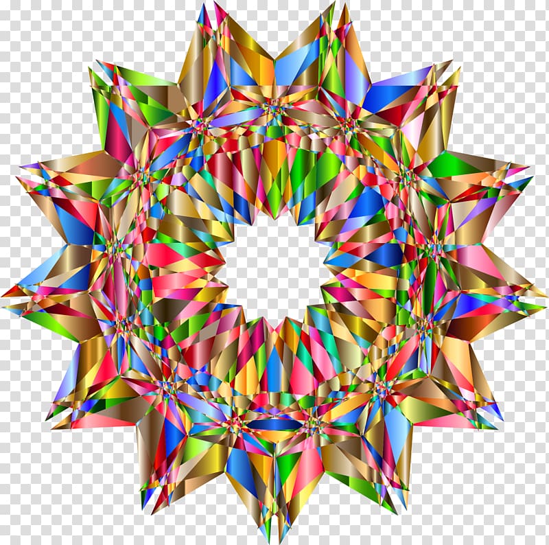 Star Symmetry Geometry Kaleidoscope, colorful geometric transparent background PNG clipart