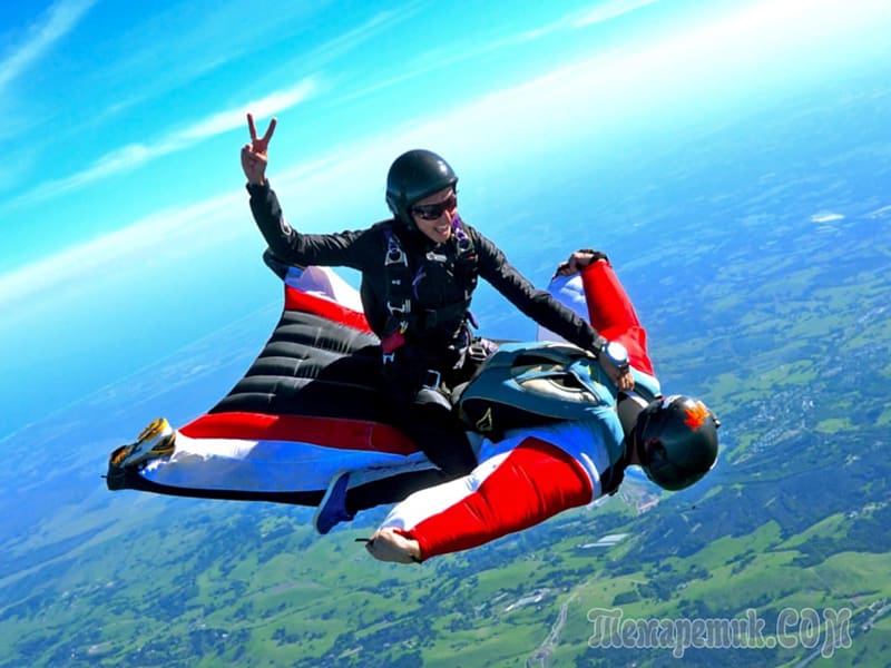 wingsuit jumping from plane clipart