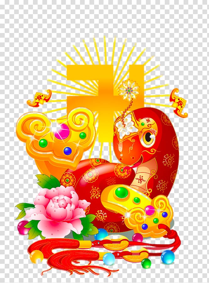 China Snake Chinese zodiac Chinese New Year, Creative happy cartoon snake transparent background PNG clipart
