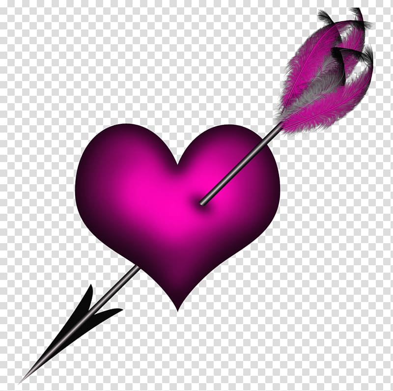 Heart, Pink Heart with Arrow transparent background PNG clipart