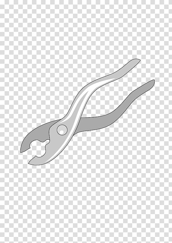 Pliers Cartoon Black and white, Gray cartoon pliers transparent background PNG clipart