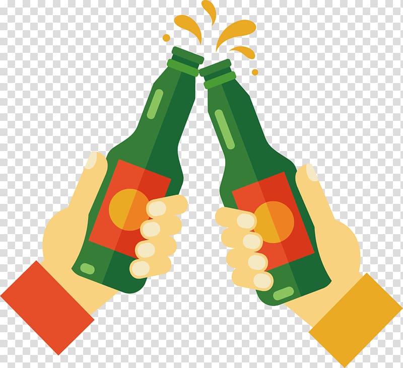 Beer Bottle Toast Icon, Raise the beer toast transparent background PNG clipart