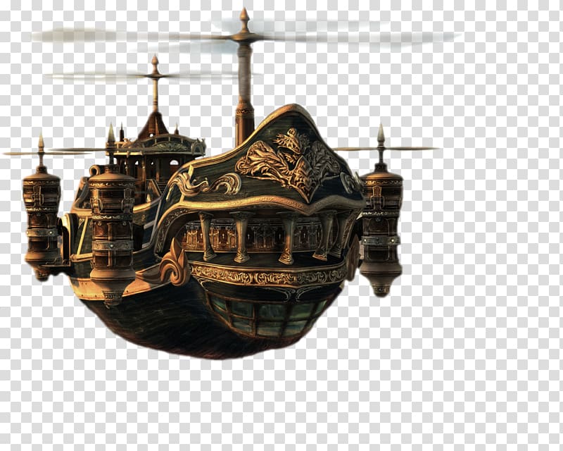 brown boat , Final Fantasy XIII-2 Final Fantasy IX Final Fantasy X-2, steampunk gear transparent background PNG clipart