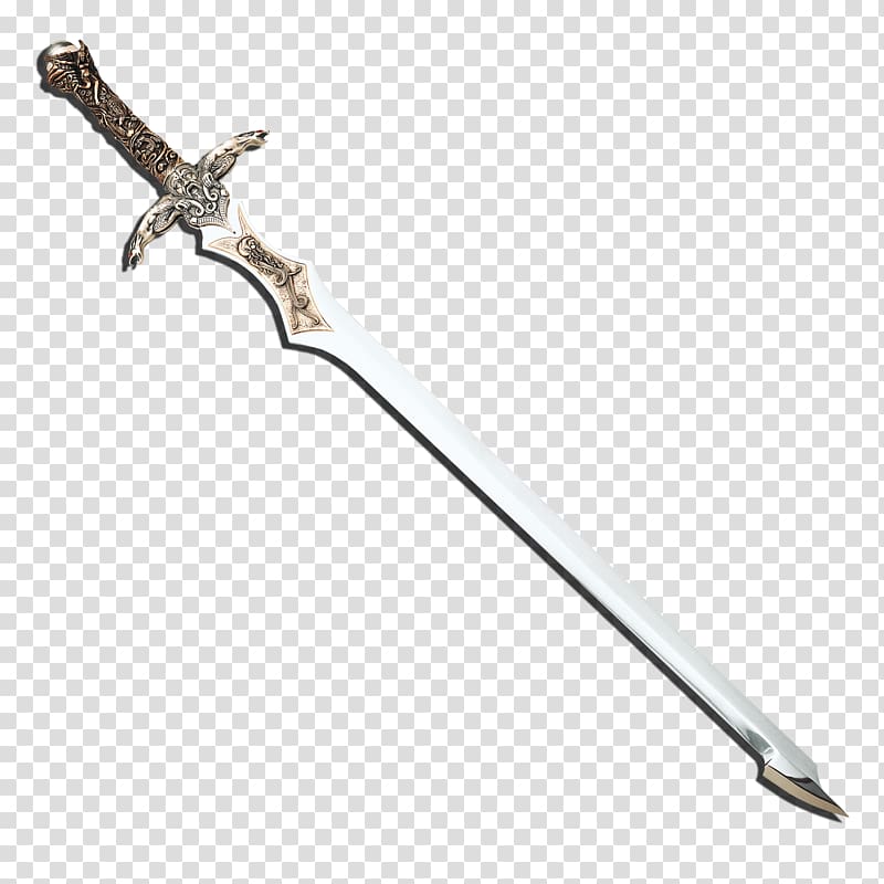 silver long sword, Merlin Sword Weapon Knife, Europe and sword transparent background PNG clipart