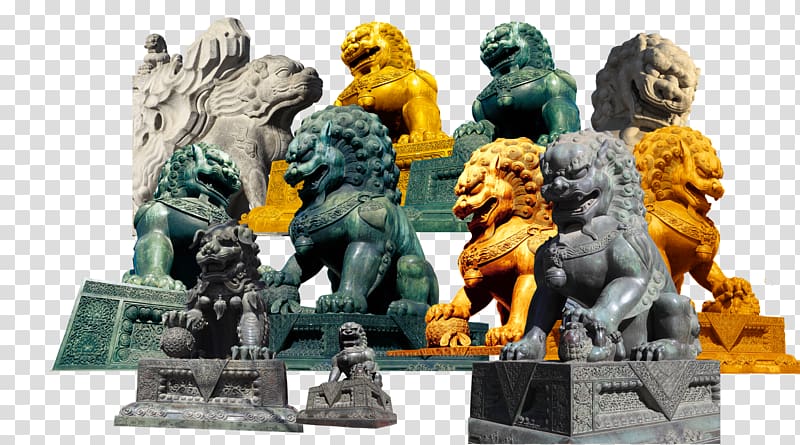 Chinese guardian lions Statue , Lions collection transparent background PNG clipart