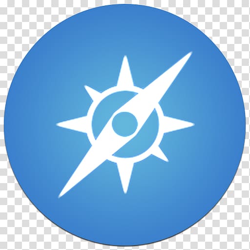 round blue and white compass icon, electric blue star symbol sky, Safari transparent background PNG clipart