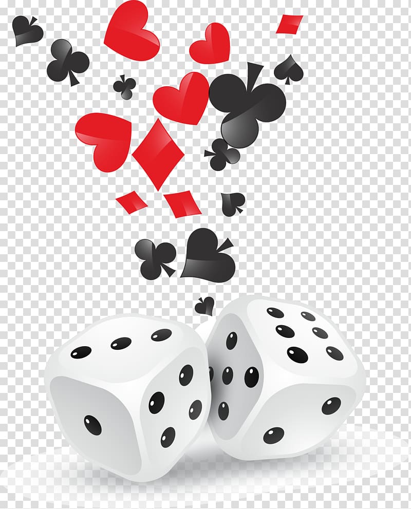 two white dice illustration, Playing card Set Dice Poker, dice transparent background PNG clipart