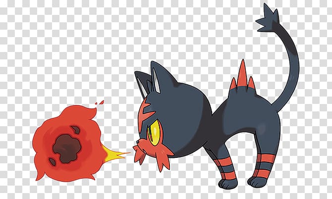 Pokémon Sun and Moon Litten The Pokémon Company Alola, As The Moon Shatters transparent background PNG clipart